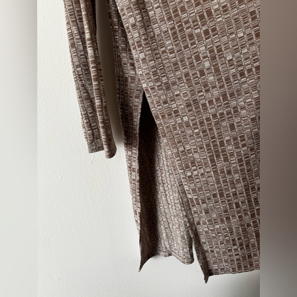 Tan Long Sleeve Open Front Long Cardigan - Picture 3 of 6